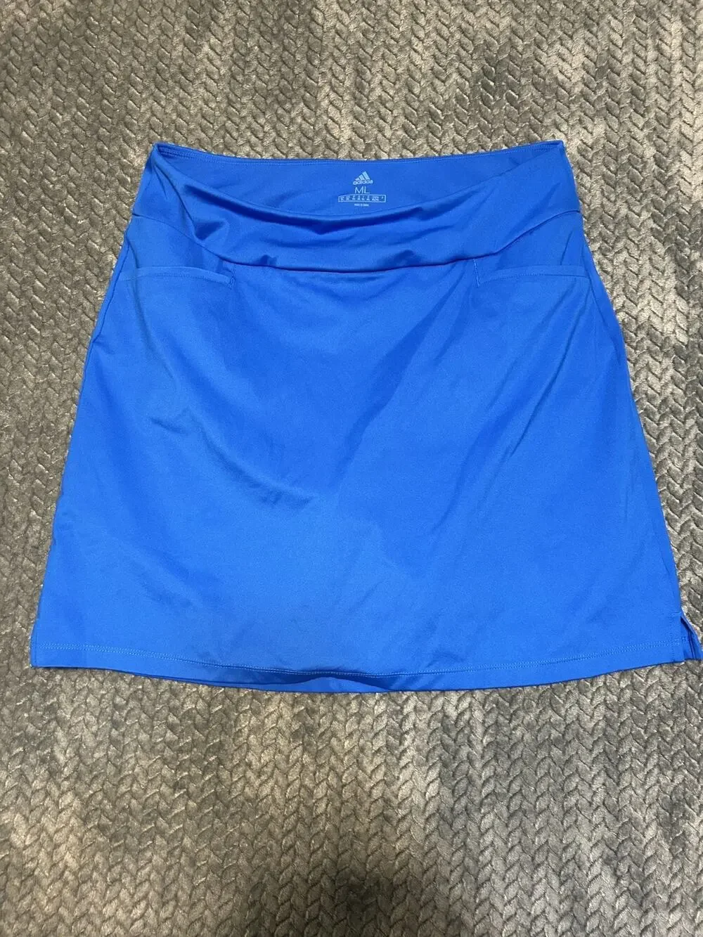 Adidas Tennis Skort Women's ML Blue 4-Way Stretch Athletic High Waisted Pull On